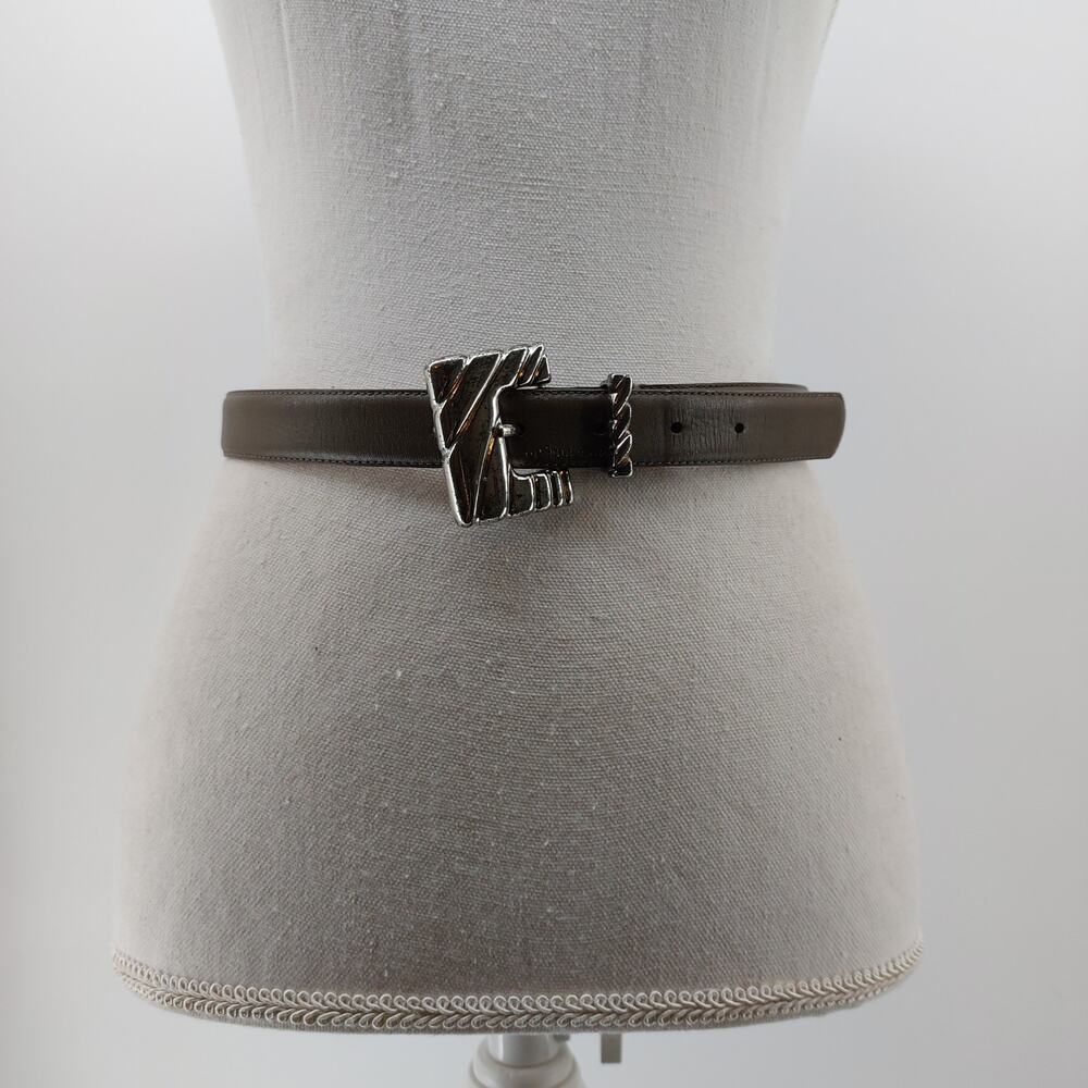 Liz Claiborne Womens Medium Brown Belt Full Grain Semi Aniline Vintage